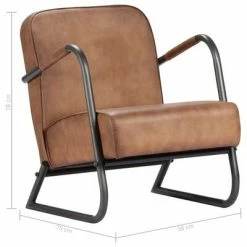 VidaXL Fauteuil de repos Marron Cuir véritable -Fauteuils Soldes image 6 282901