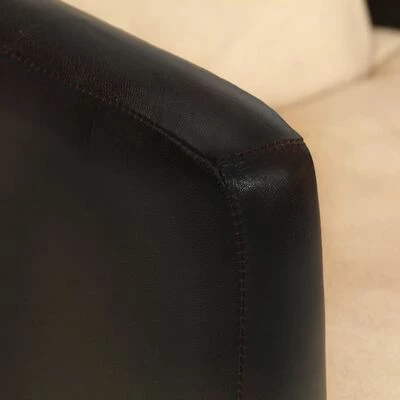 VidaXL Fauteuil Brun roux et noir Cuir véritable 8 VidaXL Fauteuil Brun roux et noir Cuir véritable – Image 6