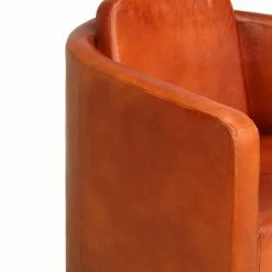 VidaXL Fauteuil Brun roux Cuir véritable -Fauteuils Soldes image 6 283762