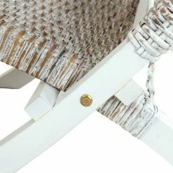 VidaXL Chaise de relaxation Blanc Rotin naturel kubu et bois d'acajou -Fauteuils Soldes image 6 285800