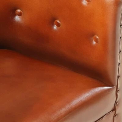 VidaXL Fauteuil Marron Cuir véritable 8 VidaXL Fauteuil Marron Cuir véritable – Image 6