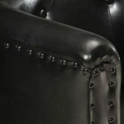 VidaXL Fauteuil Noir Cuir véritable -Fauteuils Soldes image 6 286593