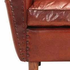 VidaXL Fauteuil tube Marron 77x65x79 cm Cuir véritable -Fauteuils Soldes image 6 286949