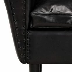 VidaXL Fauteuil tube Noir 77x65x79 cm Cuir véritable -Fauteuils Soldes image 6 286950