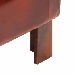 VidaXL Fauteuil Marron foncé Cuir véritable -Fauteuils Soldes image 6 286955