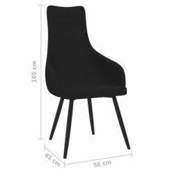 VidaXL Chaise de canapé Noir Tissu -Fauteuils Soldes image 6 288598