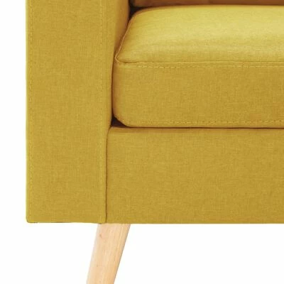 VidaXL Fauteuil Jaune Tissu 8 VidaXL Fauteuil Jaune Tissu – Image 6