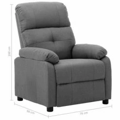 VidaXL Fauteuil inclinable Gris clair Tissu 13 VidaXL Fauteuil inclinable Gris clair Tissu -Fauteuils Soldes image 6 289662