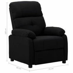 VidaXL Fauteuil inclinable Noir Tissu 13 VidaXL Fauteuil inclinable Noir Tissu -Fauteuils Soldes image 6 289664