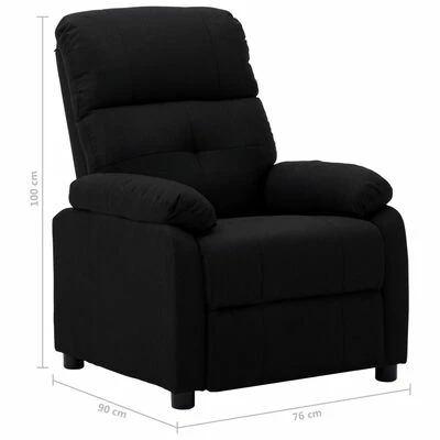 VidaXL Fauteuil inclinable Noir Tissu 8 VidaXL Fauteuil inclinable Noir Tissu – Image 6