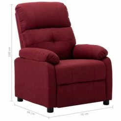 VidaXL Fauteuil inclinable Rouge bordeaux Tissu -Fauteuils Soldes image 6 289665