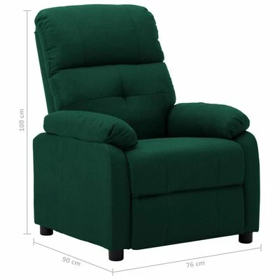 VidaXL Fauteuil inclinable Vert foncé Tissu 8 VidaXL Fauteuil inclinable Vert foncé Tissu – Image 6