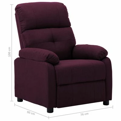 VidaXL Fauteuil inclinable Violet Tissu 8 VidaXL Fauteuil inclinable Violet Tissu – Image 6