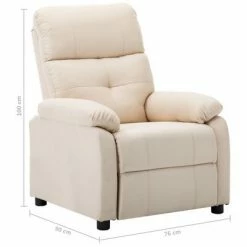 VidaXL Fauteuil inclinable Crème Tissu 13 VidaXL Fauteuil inclinable Crème Tissu -Fauteuils Soldes image 6 289671