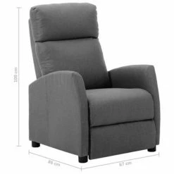 VidaXL Fauteuil inclinable Gris clair Tissu -Fauteuils Soldes image 6 289696