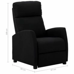 VidaXL Fauteuil inclinable Noir Tissu -Fauteuils Soldes image 6 289698