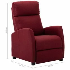 VidaXL Fauteuil inclinable Rouge bordeaux Tissu -Fauteuils Soldes image 6 289699