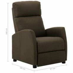 VidaXL Fauteuil inclinable Marron Tissu -Fauteuils Soldes image 6 289700