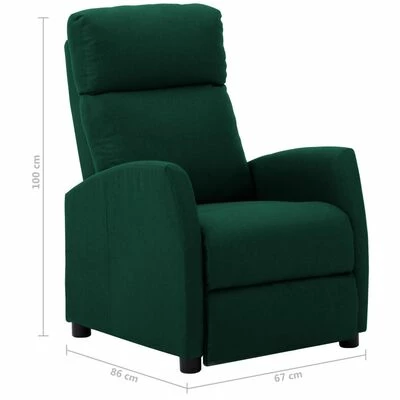 VidaXL Fauteuil inclinable Vert foncé Tissu 8 VidaXL Fauteuil inclinable Vert foncé Tissu – Image 6