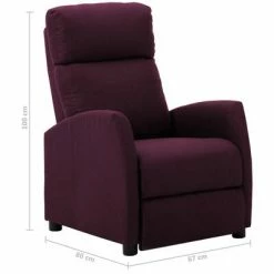 VidaXL Fauteuil inclinable Violet Tissu -Fauteuils Soldes image 6 289703