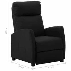 VidaXL Fauteuil inclinable Noir Similicuir -Fauteuils Soldes image 6 289716