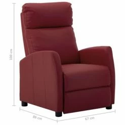 VidaXL Fauteuil inclinable Rouge bordeaux Similicuir -Fauteuils Soldes image 6 289720