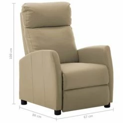 VidaXL Fauteuil inclinable Cappuccino Similicuir -Fauteuils Soldes image 6 289722