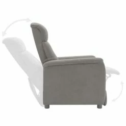 VidaXL Fauteuil inclinable Gris clair Similicuir daim -Fauteuils Soldes image 6 289766