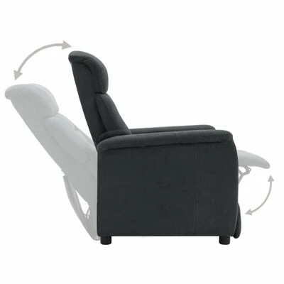 VidaXL Fauteuil inclinable Gris foncé Similicuir daim 8 VidaXL Fauteuil inclinable Gris foncé Similicuir daim – Image 6