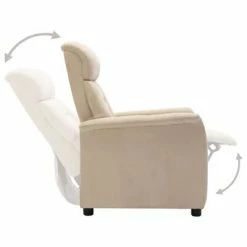 VidaXL Fauteuil inclinable Crème Similicuir daim 13 VidaXL Fauteuil inclinable Crème Similicuir daim -Fauteuils Soldes image 6 289769