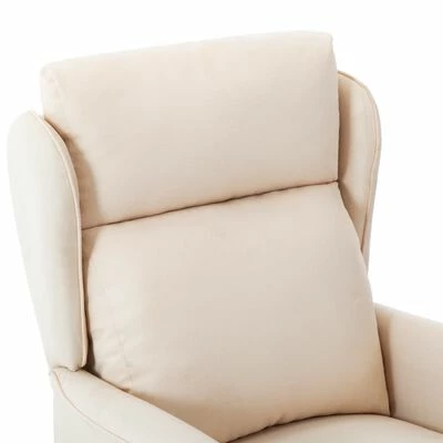 VidaXL Fauteuil inclinable Crème Tissu 8 VidaXL Fauteuil inclinable Crème Tissu – Image 6