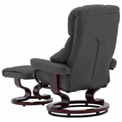 VidaXL Fauteuil avec repose-pied Anthracite Similicuir et bois courbé 8 VidaXL Fauteuil avec repose-pied Anthracite Similicuir et bois courbé – Image 6