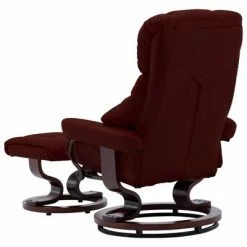 VidaXL Fauteuil repose-pied Rouge bordeaux Similicuir et bois courbé -Fauteuils Soldes image 6 289862