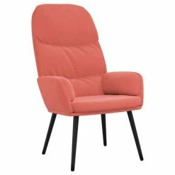 VidaXL Chaise de relaxation avec tabouret Rose Velours -Fauteuils Soldes image 6 3097357