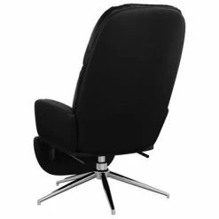 VidaXL Chaise de relaxation avec tabouret Noir brillant Similicuir -Fauteuils Soldes image 6 3097373