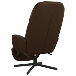 VidaXL Chaise de relaxation avec tabouret Marron Similicuir -Fauteuils Soldes image 6 3097417