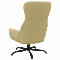 VidaXL Chaise de relaxation avec tabouret Crème Similicuir -Fauteuils Soldes image 6 3097445