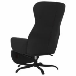 VidaXL Chaise de relaxation avec repose-pied Noir Similicuir -Fauteuils Soldes image 6 3097451