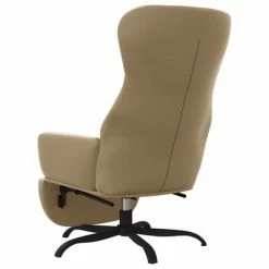 VidaXL Chaise de relaxation avec repose-pied Cappuccino Similicuir -Fauteuils Soldes image 6 3097457