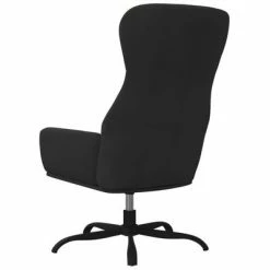 VidaXL Chaise de relaxation avec tabouret Noir Tissu microfibre -Fauteuils Soldes image 6 3097476