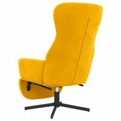 VidaXL Chaise de relaxation avec repose-pieds Jaune moutarde Velours 13 VidaXL Chaise de relaxation avec repose-pieds Jaune moutarde Velours -Fauteuils Soldes image 6 3097502