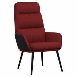 VidaXL Chaise de relaxation avec tabouret Bordeaux Tissu et similicuir -Fauteuils Soldes image 6 3097512