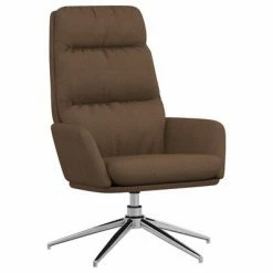 VidaXL Chaise de relaxation avec tabouret Marron Tissu -Fauteuils Soldes image 6 3097516