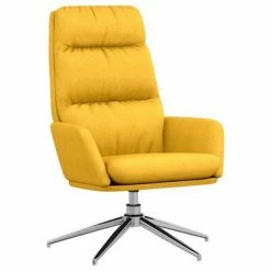 VidaXL Chaise de relaxation avec tabouret Jaune moutarde Tissu -Fauteuils Soldes image 6 3097520