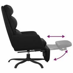 VidaXL Chaise de relaxation avec repose-pied Noir Similicuir -Fauteuils Soldes image 6 3097542