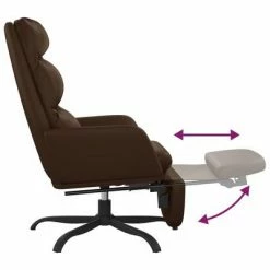 VidaXL Chaise de relaxation avec repose-pied Marron Similicuir -Fauteuils Soldes image 6 3097544