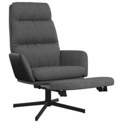 VidaXL Chaise de relaxation avec repose-pied Gris foncé Tissu 13 VidaXL Chaise de relaxation avec repose-pied Gris foncé Tissu -Fauteuils Soldes image 6 3097557