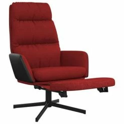 VidaXL Chaise de relaxation avec tabouret Rouge bordeaux Tissu -Fauteuils Soldes image 6 3097562