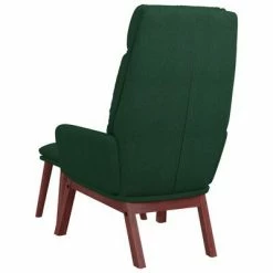 VidaXL Chaise de relaxation avec tabouret Vert foncé Tissu -Fauteuils Soldes image 6 3097568