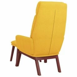 VidaXL Chaise de relaxation avec tabouret Jaune moutarde Tissu -Fauteuils Soldes image 6 3097570